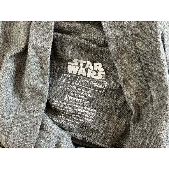 Star Wars Mock Neck Hoodie Size L Gray Women's Long Sleeve Logo Loungewear Soft - Picture 5 of 5
